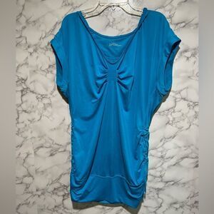 Zella Hoodie Women Sleeveless Active Workout Top Turquoise Size S